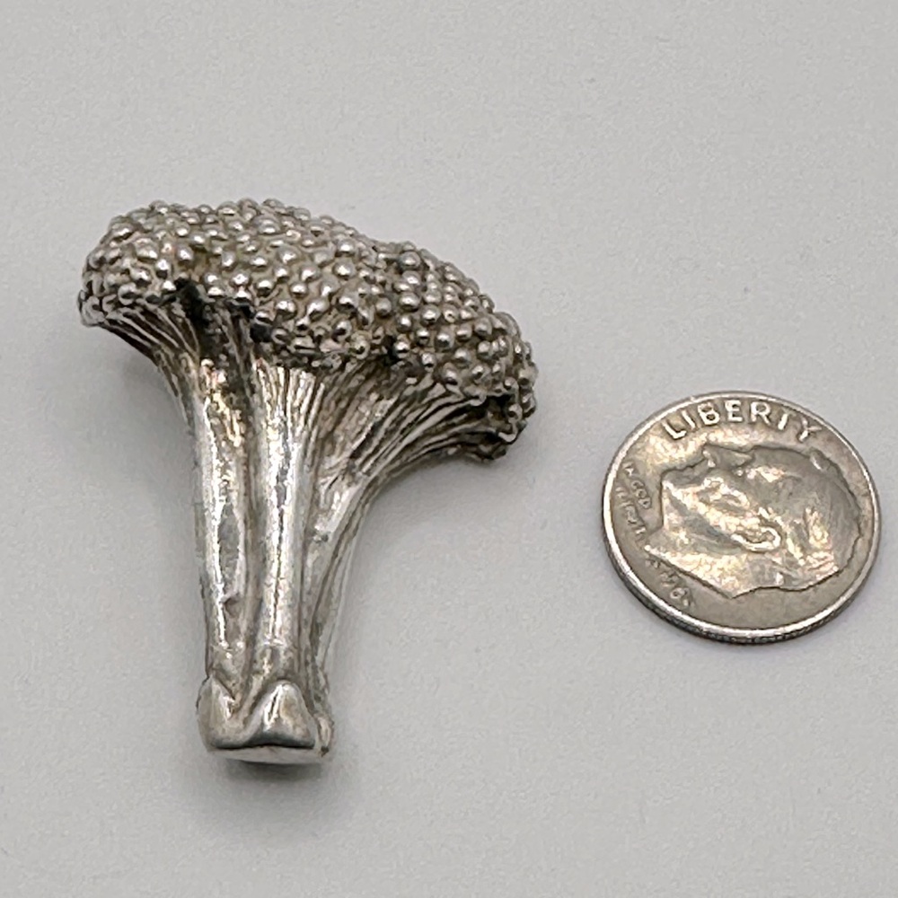 Antique sterling silver broccoli broach by JH Breakell